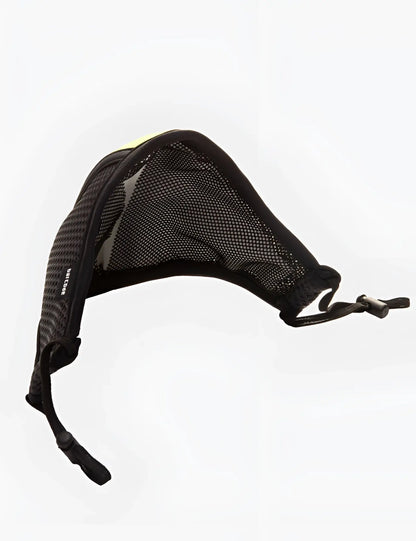 Black mesh camera strap with adjustable buckle and subtle yellow accent for barcode berlin lieutenant skyler mask gray neon
