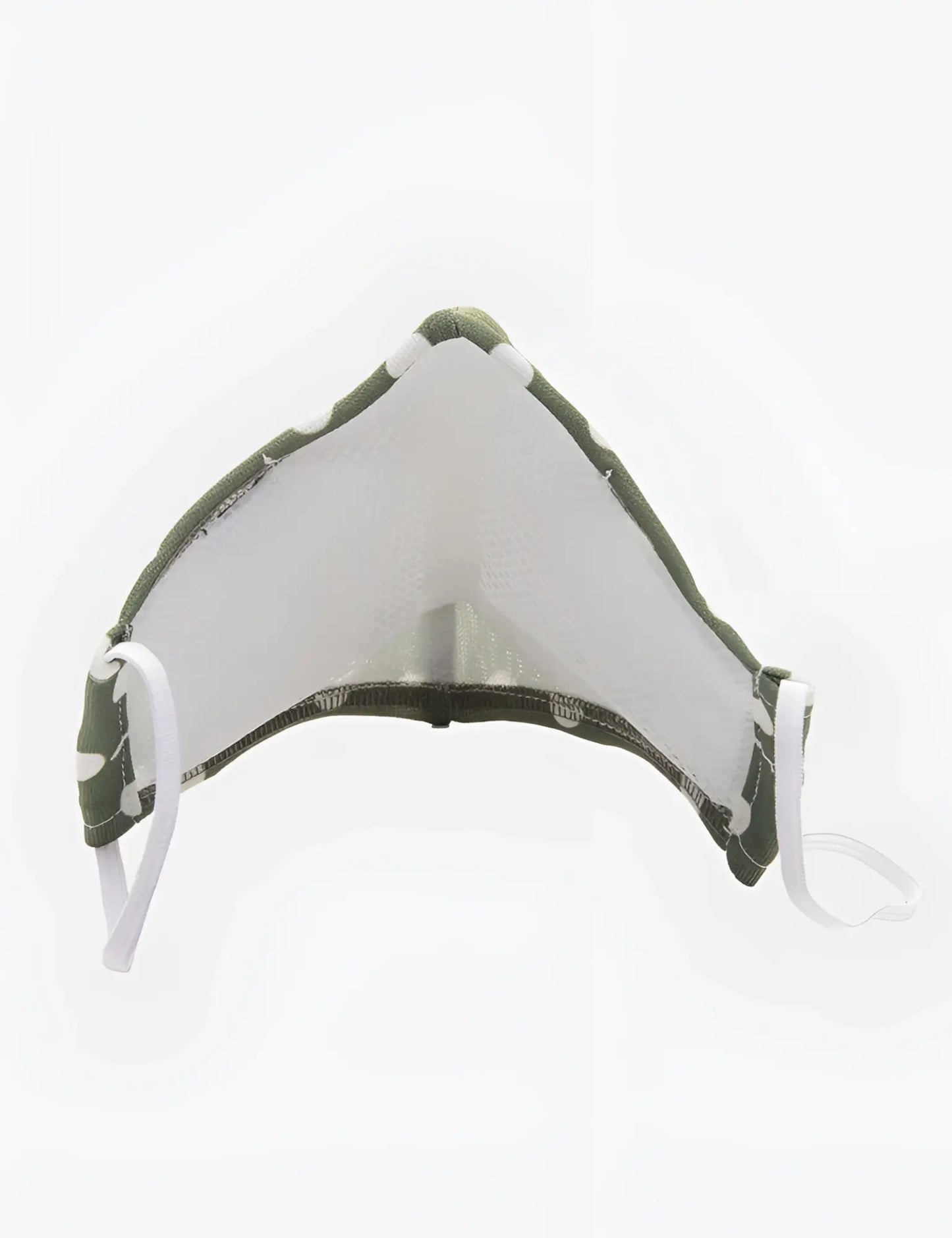 Barcode Berlin Major General Michelinho unisex olive green and white mesh face mask with adjustable elastic ear loops