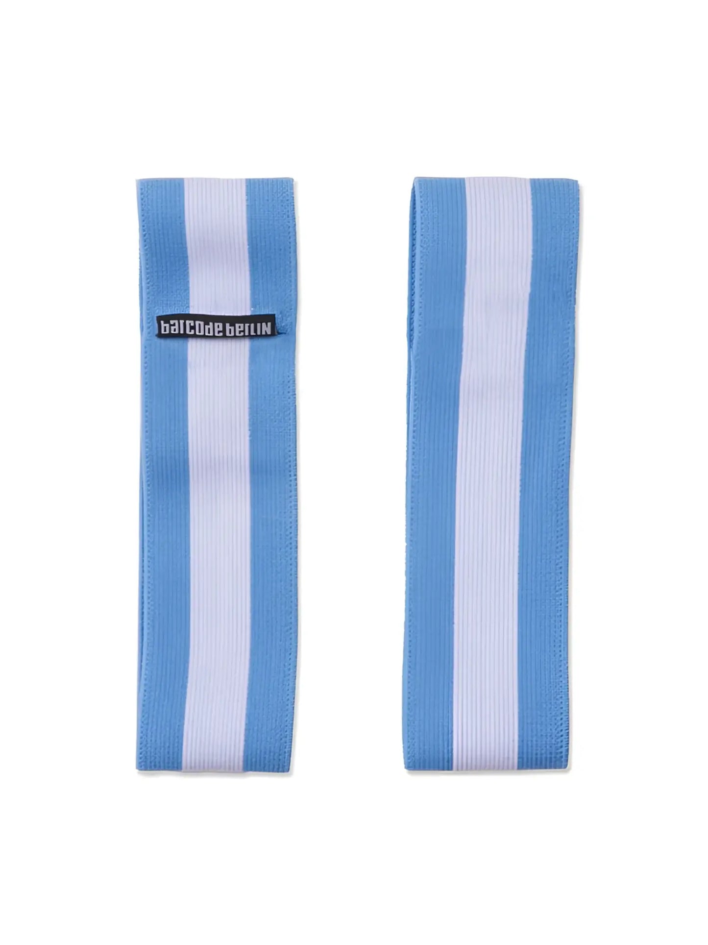 Light blue and white striped elastic headband from Barcode Berlin Stefano bracelet collection size M