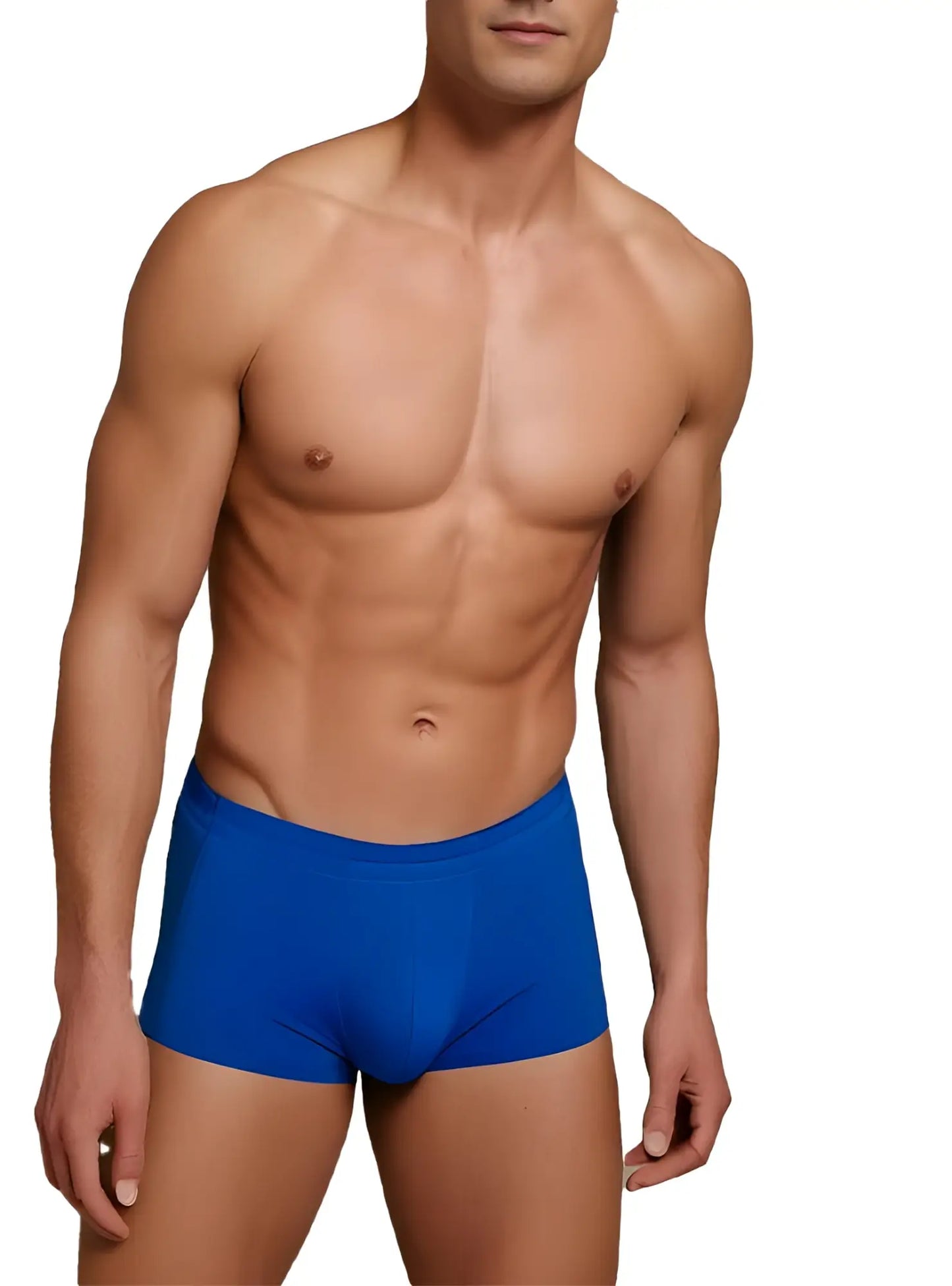 Blue men’s briefs from basics trunk 3-pack featuring soft cotton blend ideal for everyday comfort