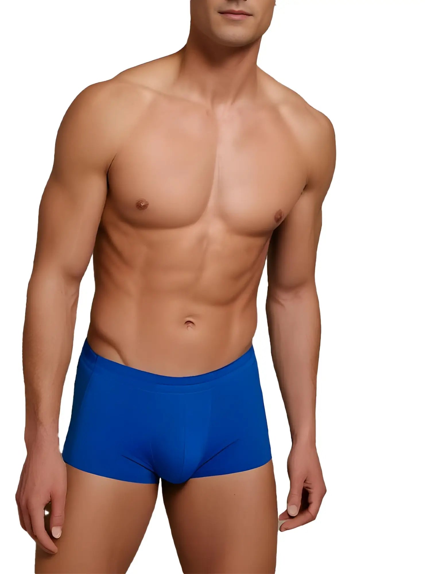 Blue men’s briefs from basics trunk 3-pack featuring soft cotton blend ideal for everyday comfort