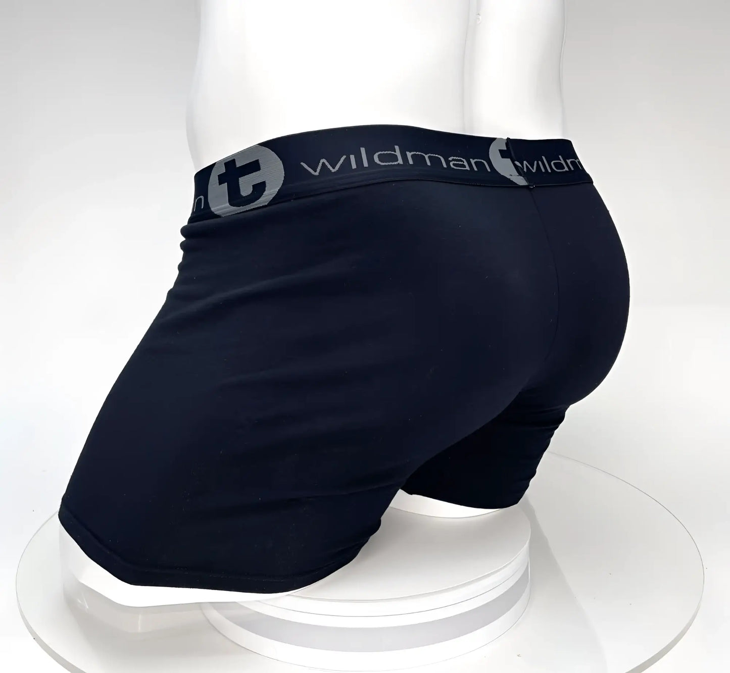 Big Boy Pouch 5 inch inseam boxer brief in black with gray logo band featuring a supportive pouch design