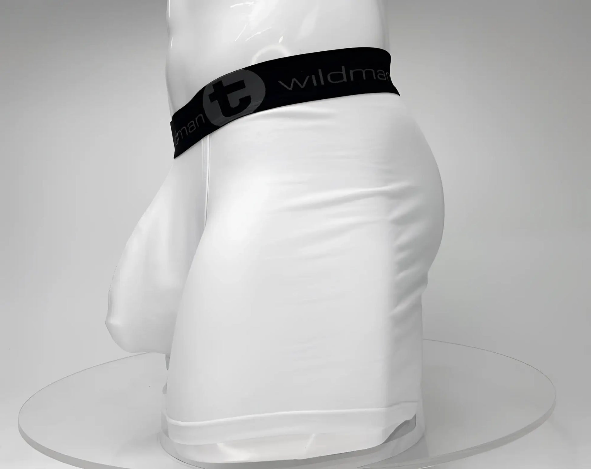 White big boy pouch boxer brief with 5 inch inseam featuring black wildman waistband for men