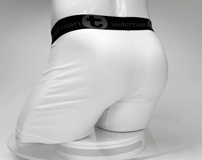 White big boy pouch 5 inch inseam boxer brief with black elastic waistband and wildman brand logo