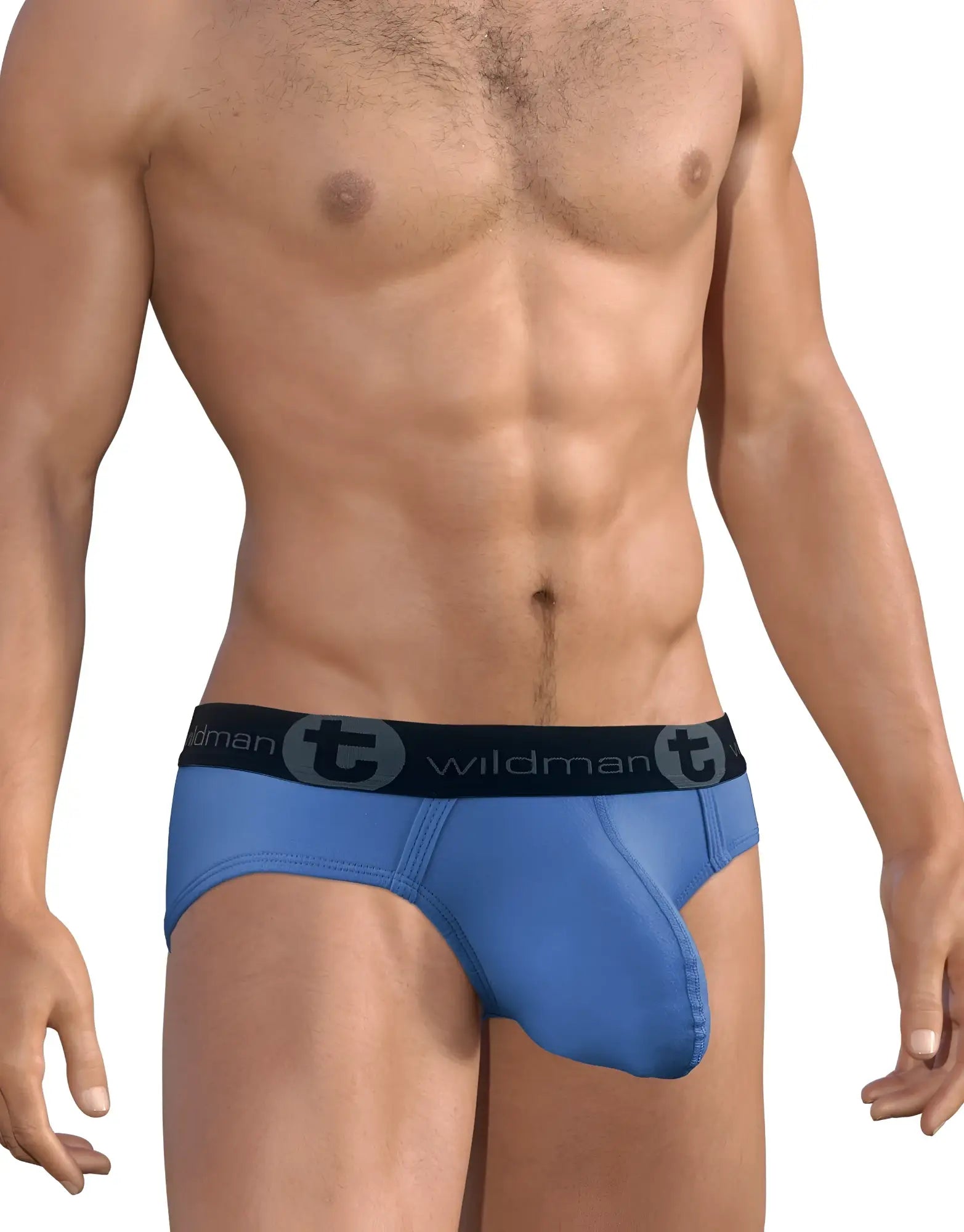 Big boy pouch brief dark blue by wildman features blue briefs with a black elastic waistband and t logo and text