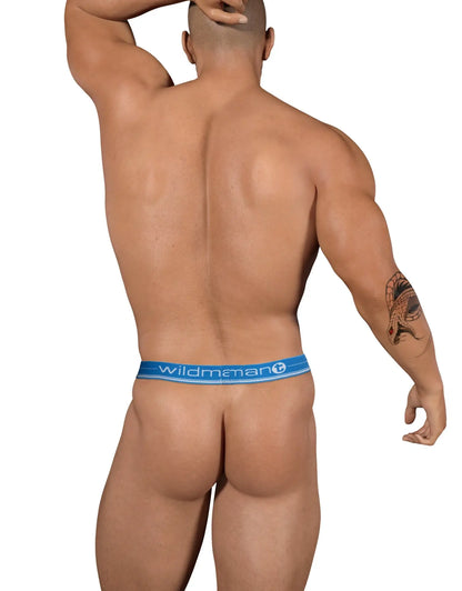 Blue elastic waistband with wildman branding on big boy strapless pouch white mesh for enhanced comfort and style