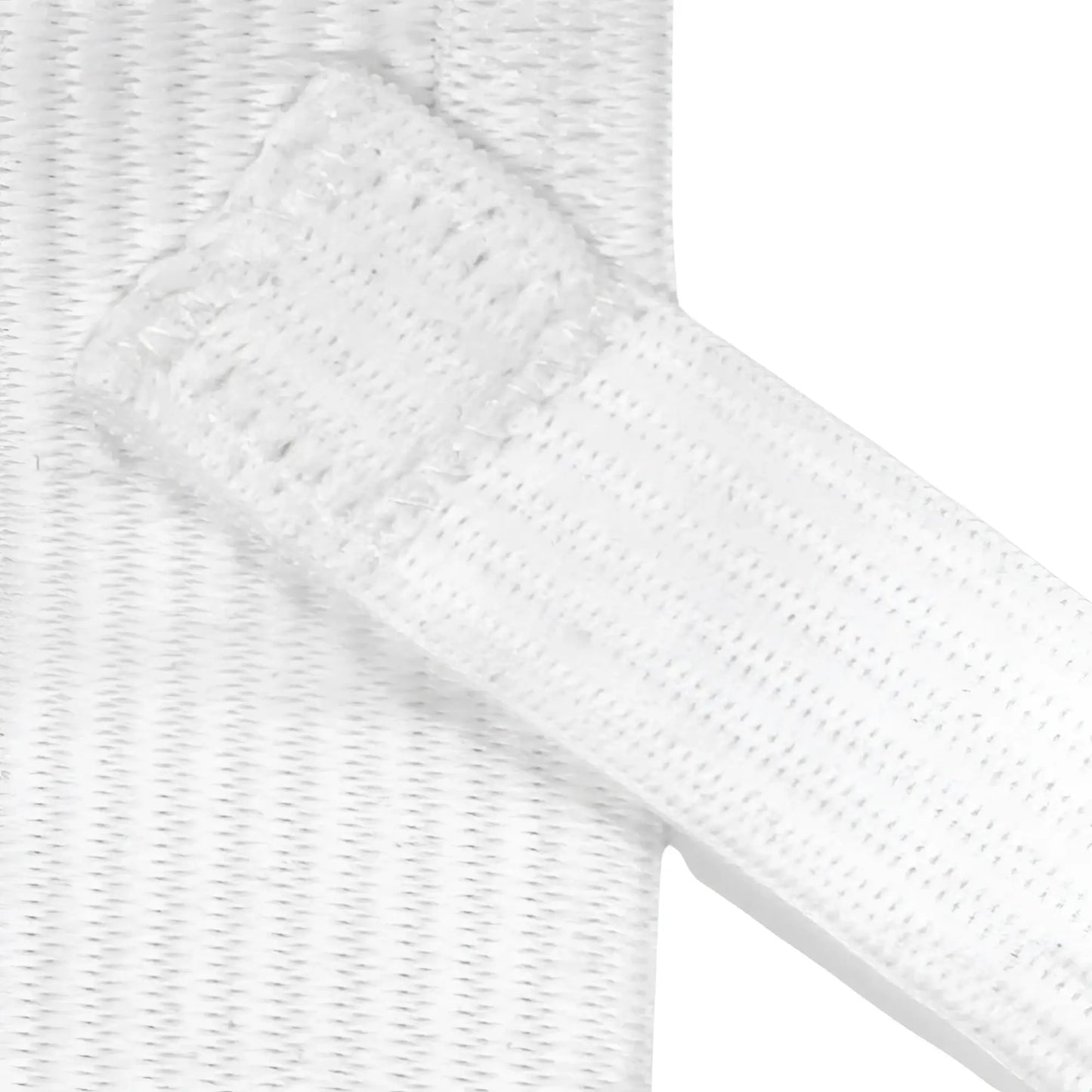 White elastic strap with woven texture and reinforced edge for big mans athletic supporter jockstrap back side