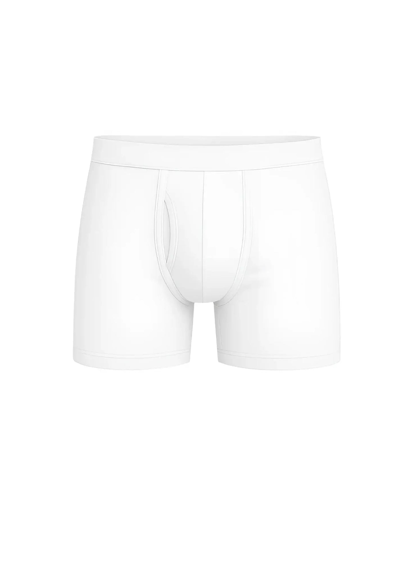 White big mans cotton boxer brief with smooth seamless design and elastic waistband for comfortable fit