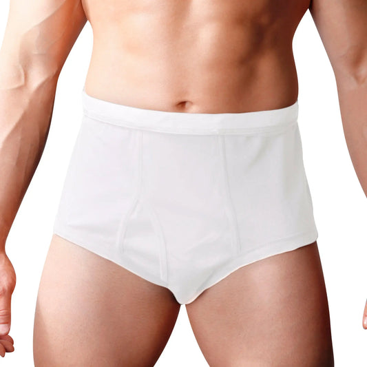White cotton briefs with a clean classic design from the big mans cotton brief 2-pack product