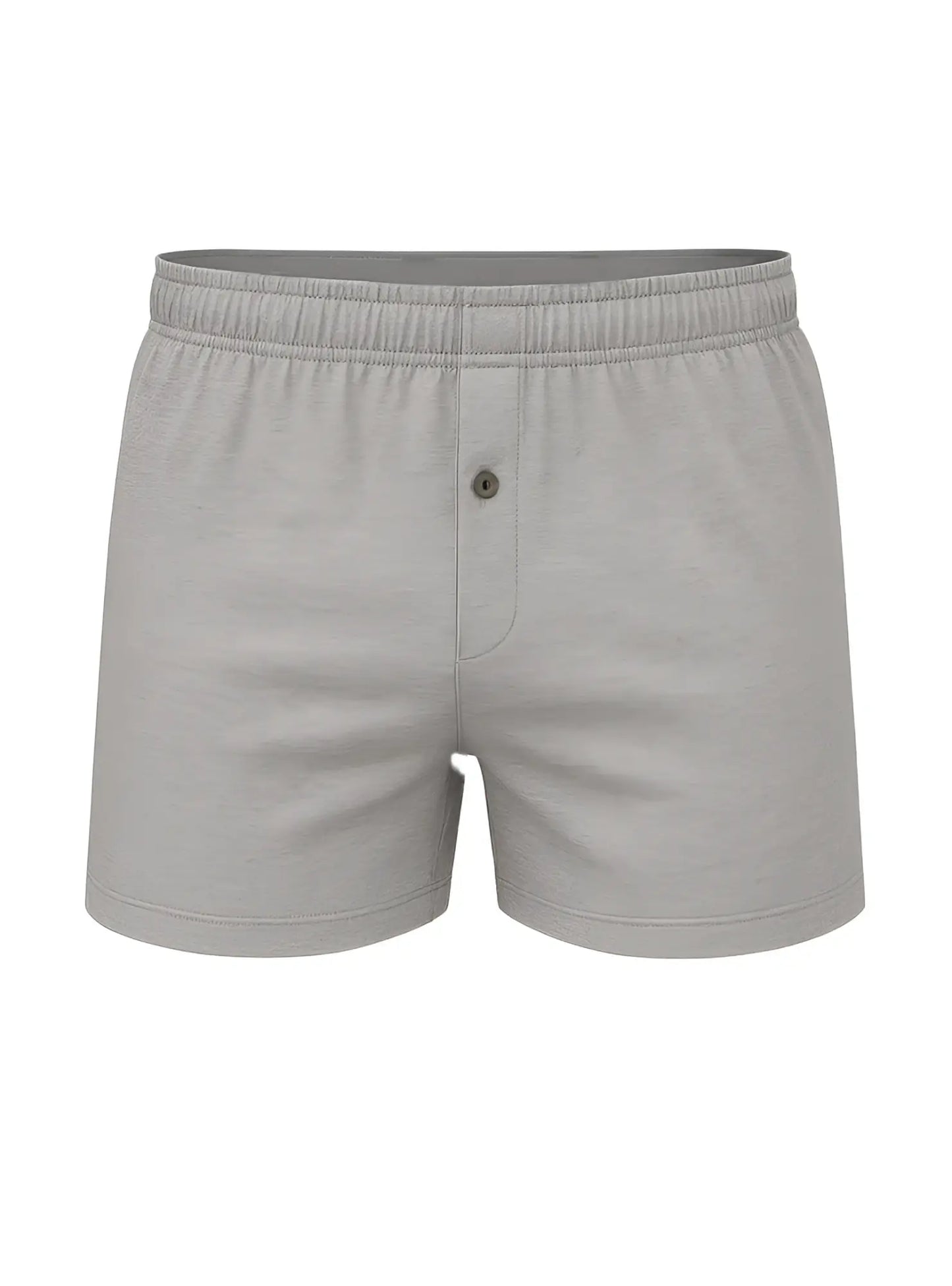 Big mans cotton knit boxer 2-pack featuring gray heather cotton boxer shorts with button closure and elastic waistband