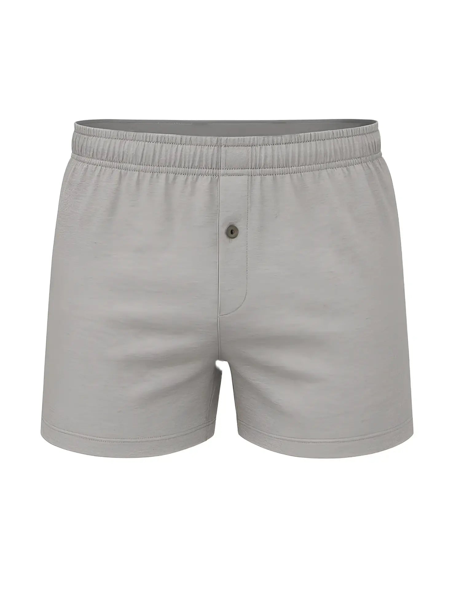 Big mans cotton knit boxer 2-pack featuring gray heather cotton boxer shorts with button closure and elastic waistband