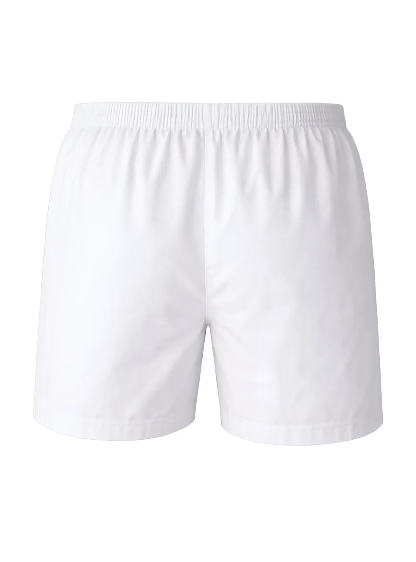 White cotton big mans woven boxer shorts with elastic waistband made from broadcloth in a 2 pack set