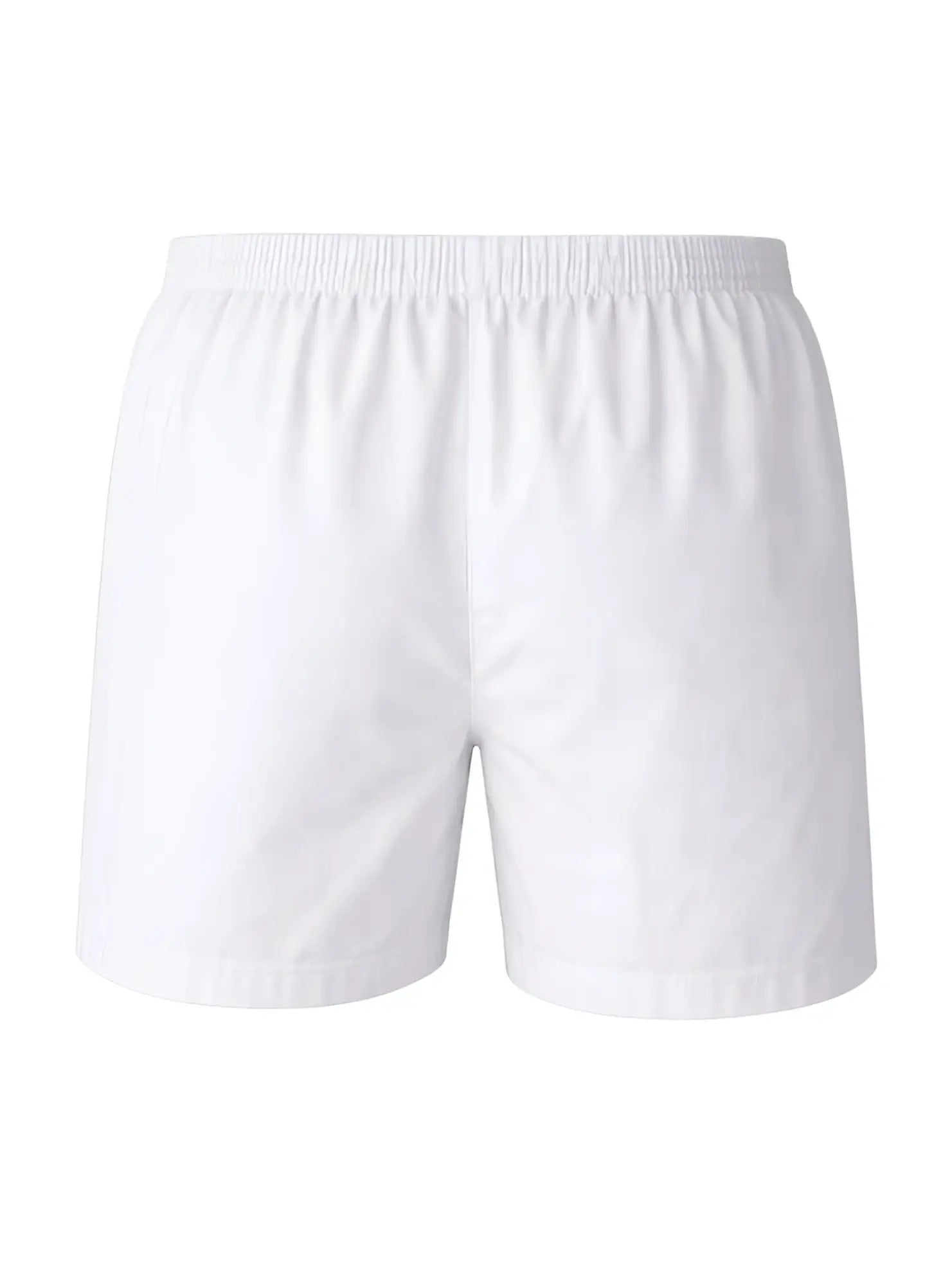 White cotton big man’s woven boxer shorts with elastic waistband made from broadcloth fabric 2-pack