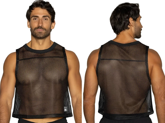 Black mesh sleeveless practice jersey with round neckline and reinforced trim for athletic use by BIKE
