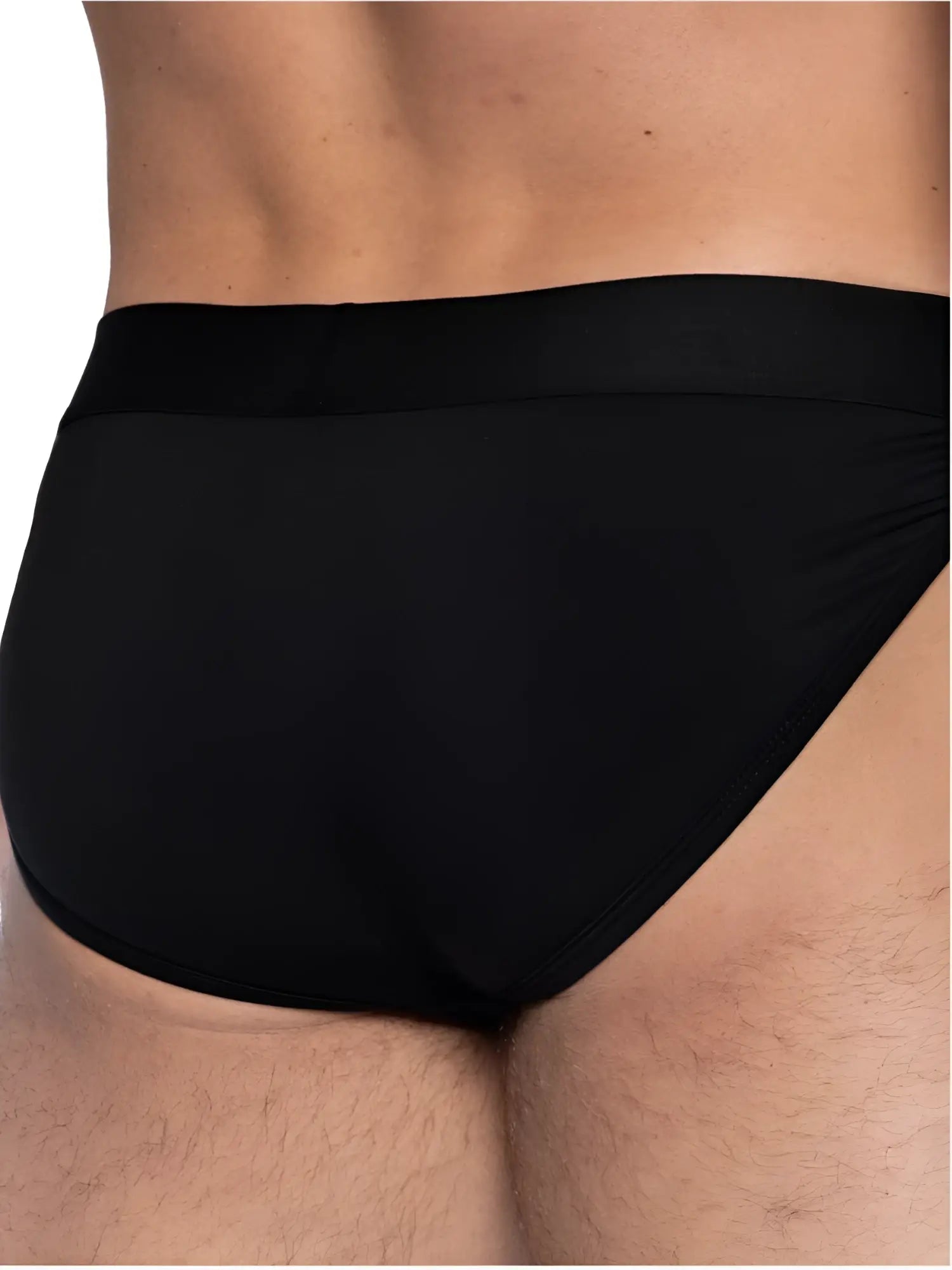 Black bike athletic BAS331 active jock brief with smooth seamless fabric and elastic waistband in black color
