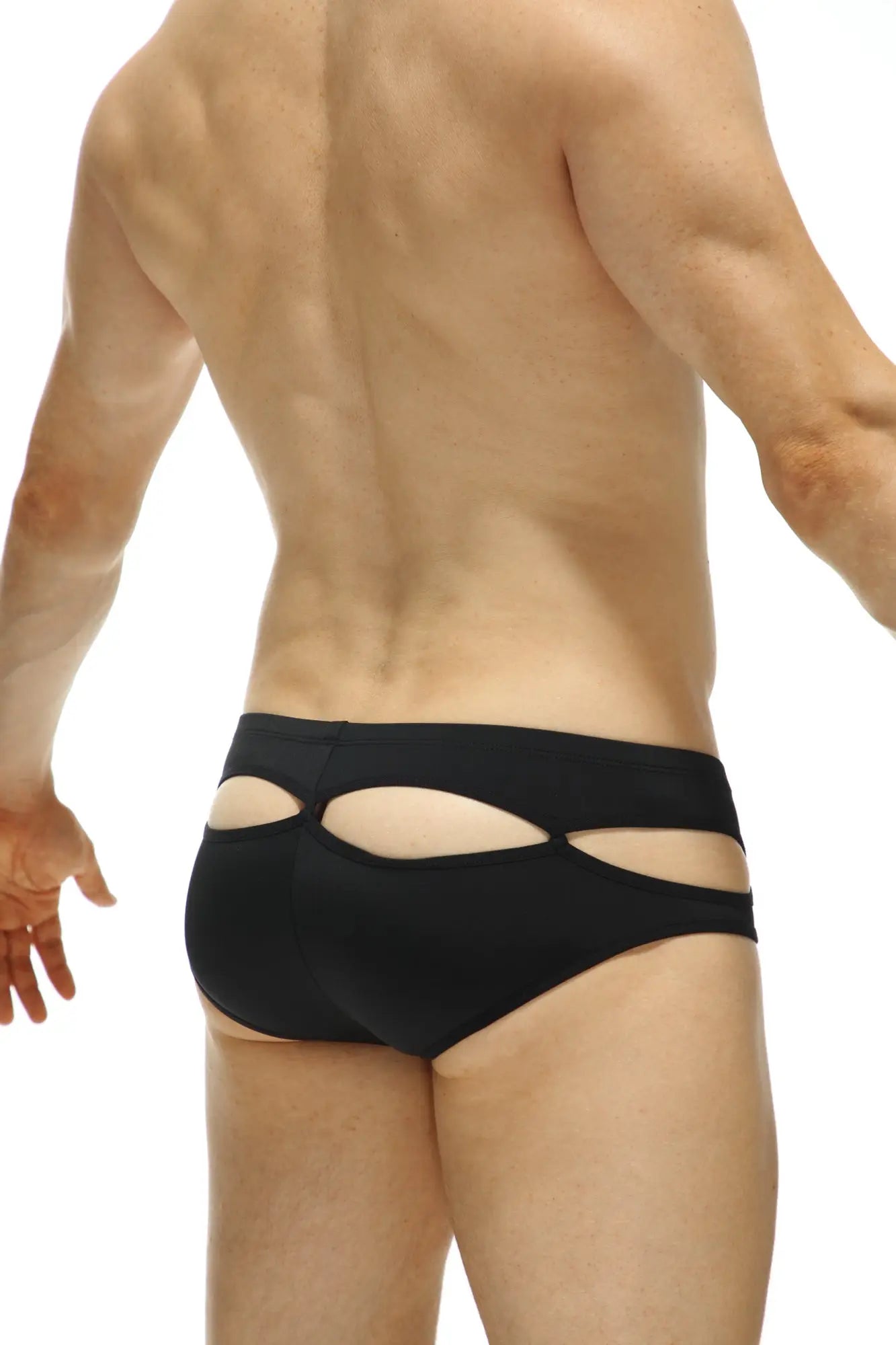 Black cut-out swim trunks bikini carlat black with sleek modern design perfect for stylish beachwear