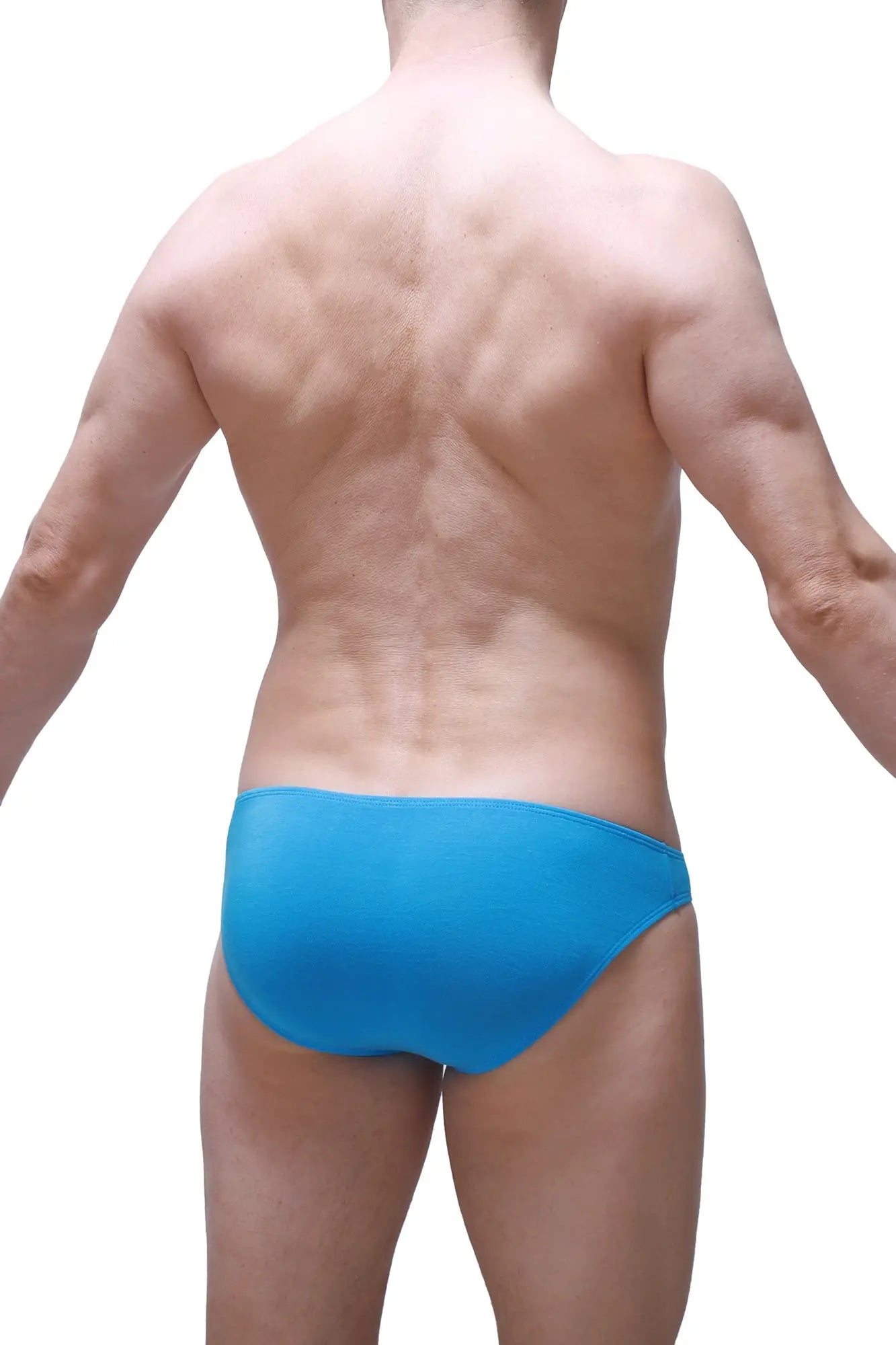Bright blue bamboo fabric bikini briefs designed for comfort and style in everyday wear