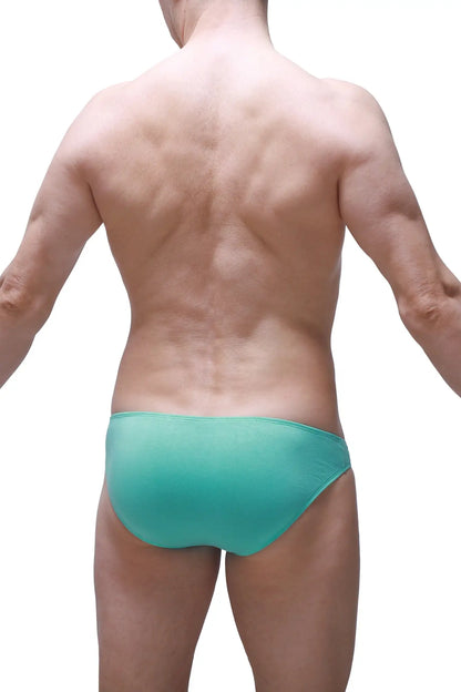 Bikini colline bamboo green teal briefs with smooth form fitting fabric and breathable bamboo material