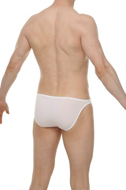 White seamless bikini briefs in skine fabric showing back side for comfortable everyday wear