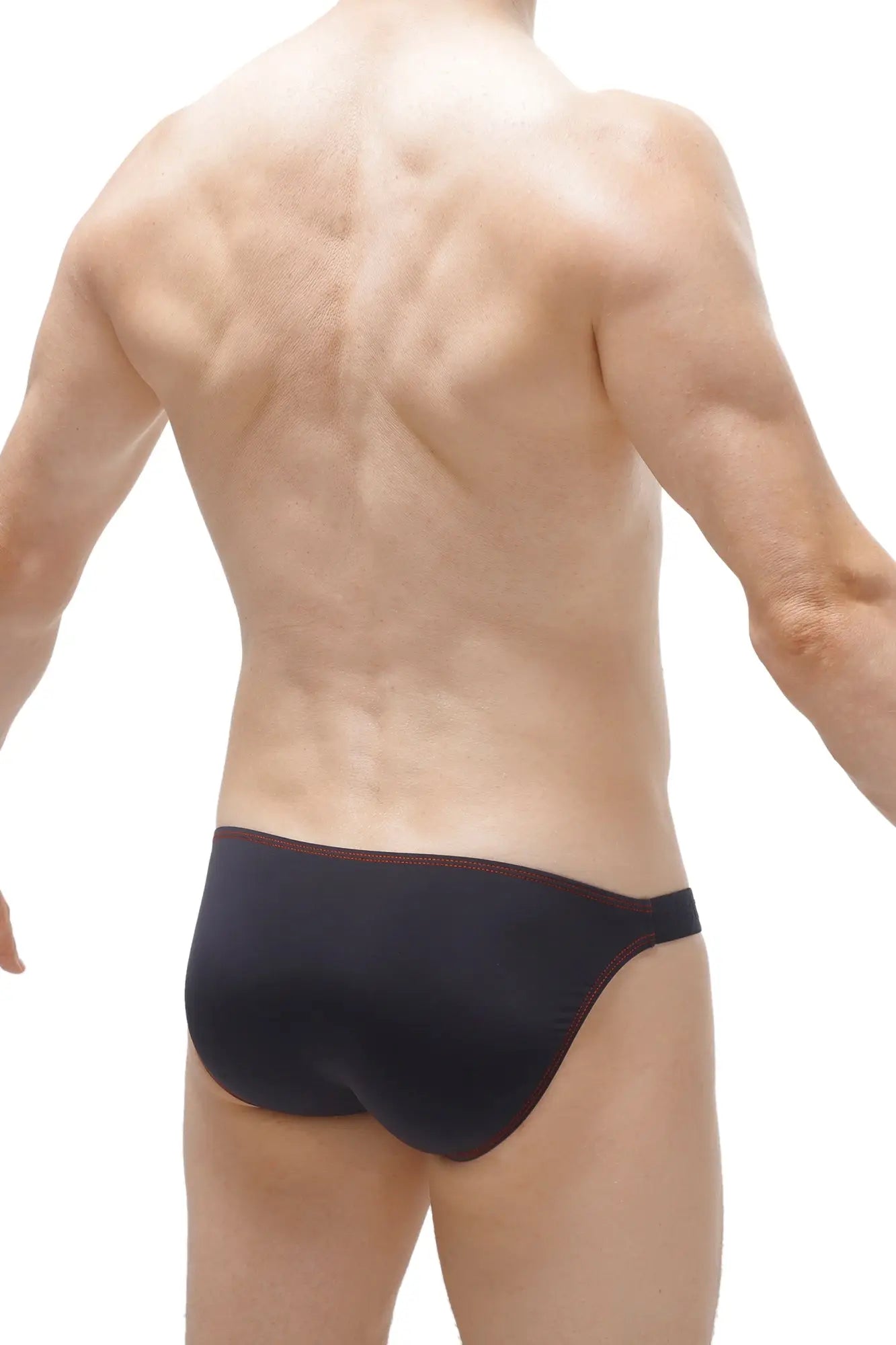 Bikini mothern black briefs with subtle red trim on the waistband for comfortable everyday wear