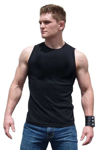 Ajaxx63 Black Sleeveless Athletic Fit Barefront