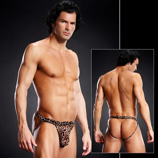 Blue line pro-mesh jock strap underwear leopard print briefs with snug form-fitting design size s/m