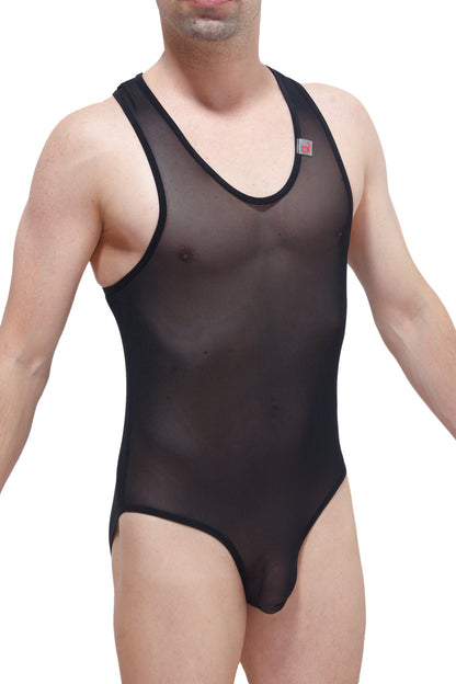 Body jockstrap en filet noir