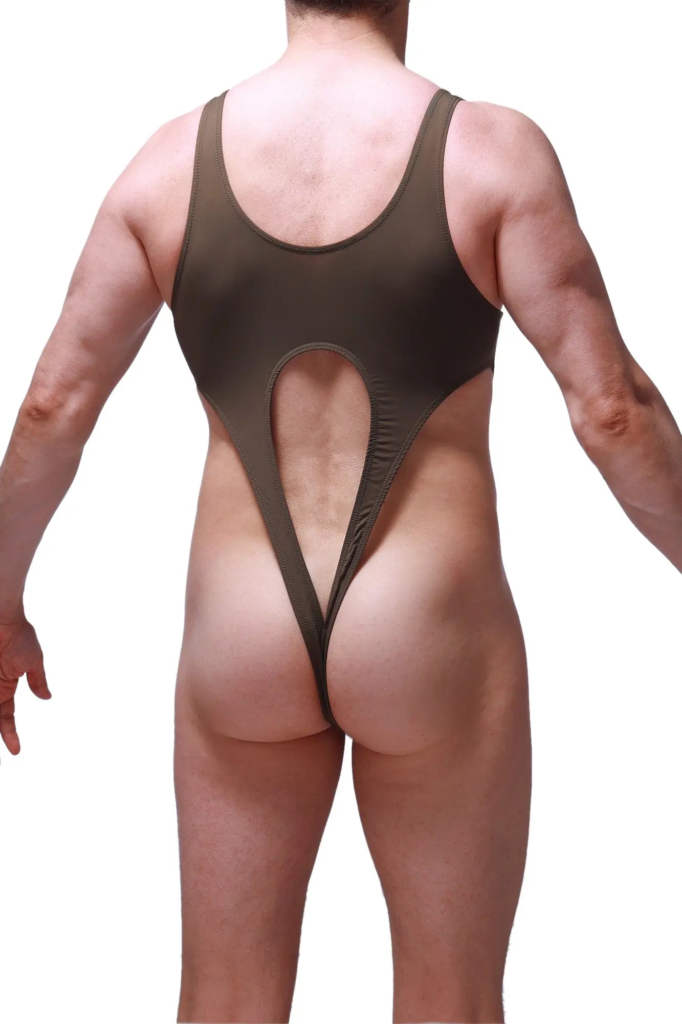 Olive green bodysuit caussol plum with distinctive cutout design one-piece swimsuit for stylish swimwear look