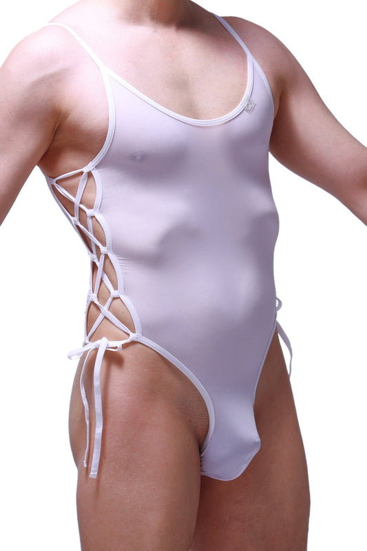 PetitQ Body Lacets Plum White