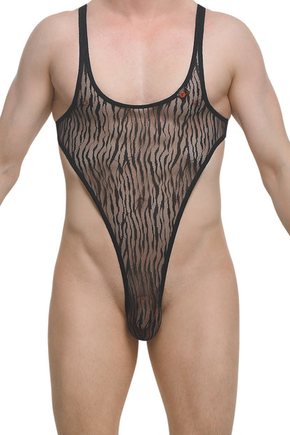 PetitQ Bodythong Carbay Lace Savane Black