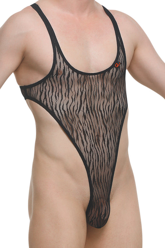 PetitQ Bodythong Carbay Lace Savane Black