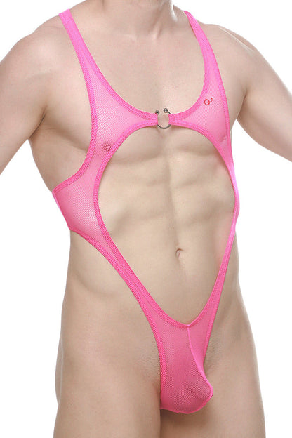 PetitQ Bodythong Journy Mesh Neon Pink