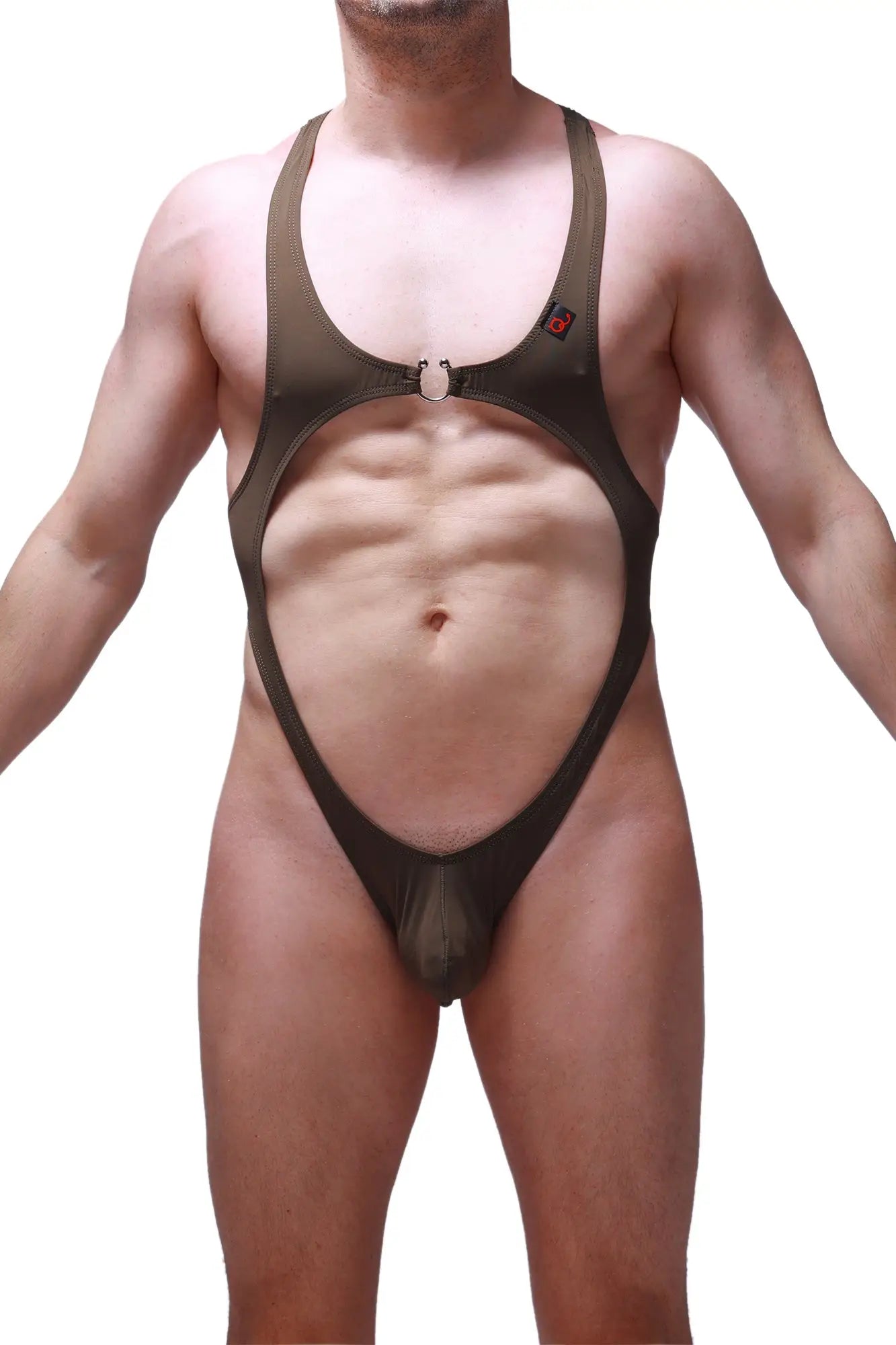 Olive green one-piece swimsuit bodythong journy olive with cutout design and adjustable straps visible from the back