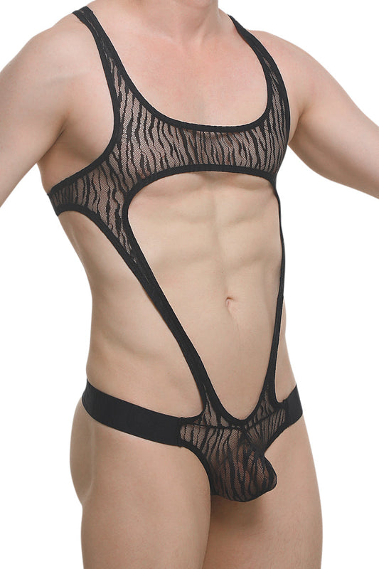 PetitQ Bodythong Oze Spitze Savane Schwarz