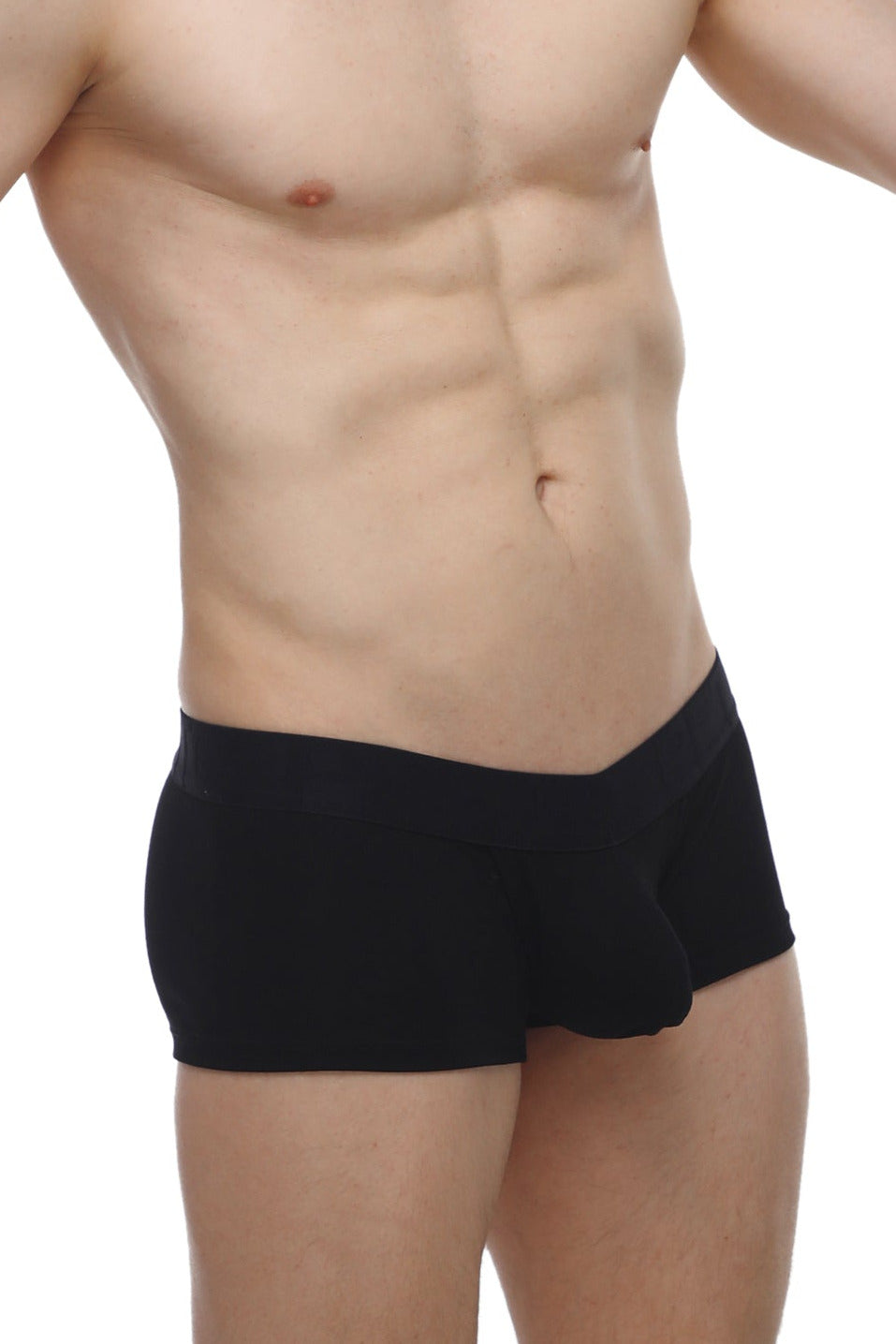 Black briefs boxer algun modal with snug form-fitting design and smooth modal fabric front view