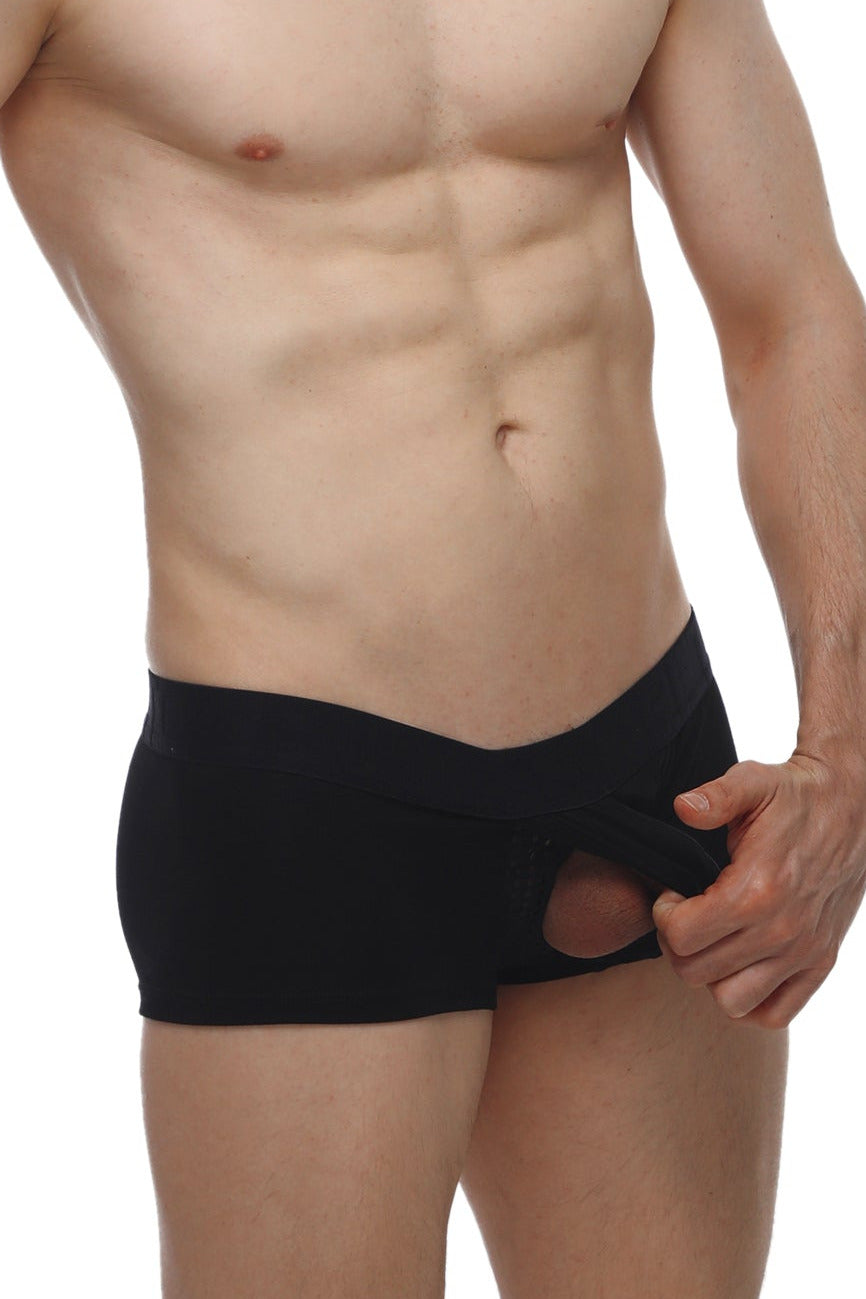 Black men’s briefs boxer algun modal black with cutout design made of soft modal fabric for comfort and style