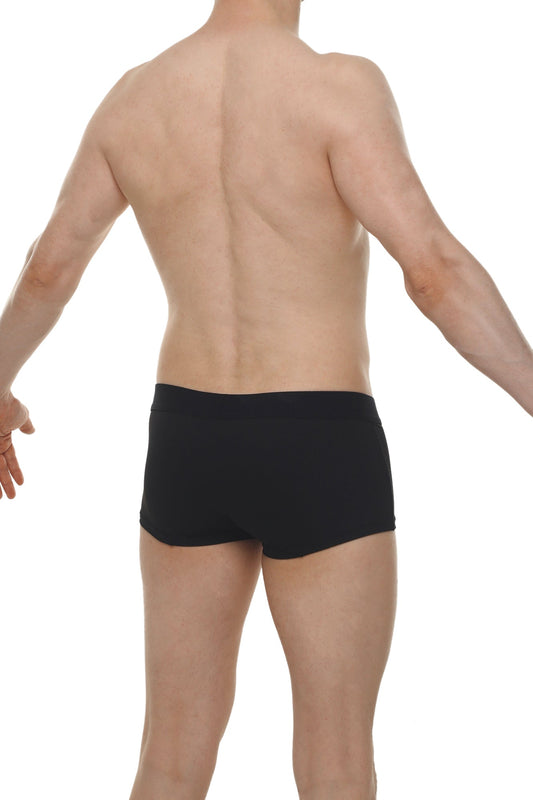 Black boxer brief dome skine with smooth form-fitting design for comfortable all-day wear