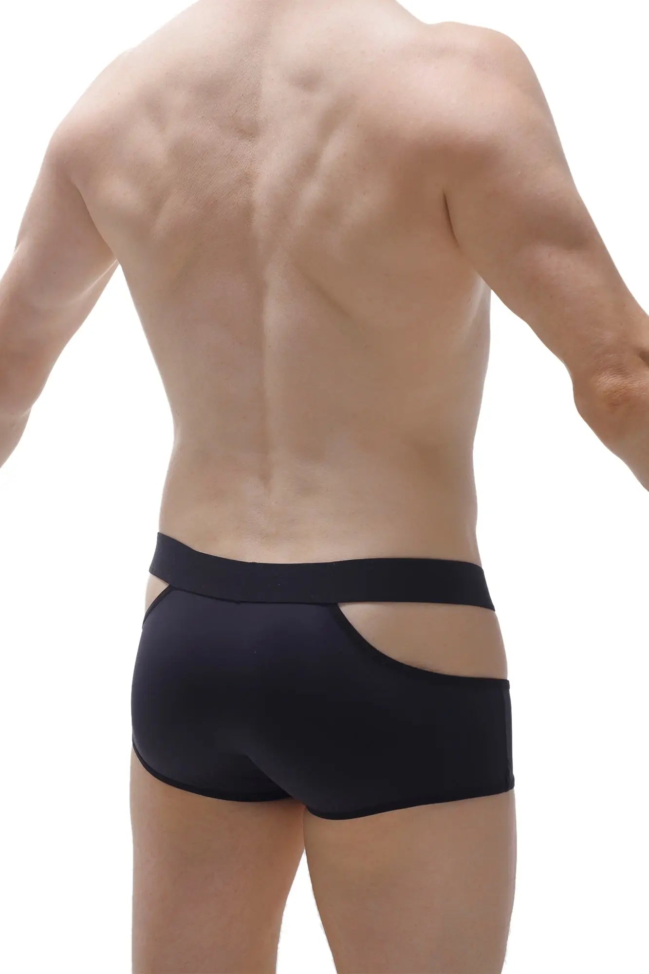 Boxer Feneu Black athletic briefs in black with sleek form-fitting design and distinctive side cutout details