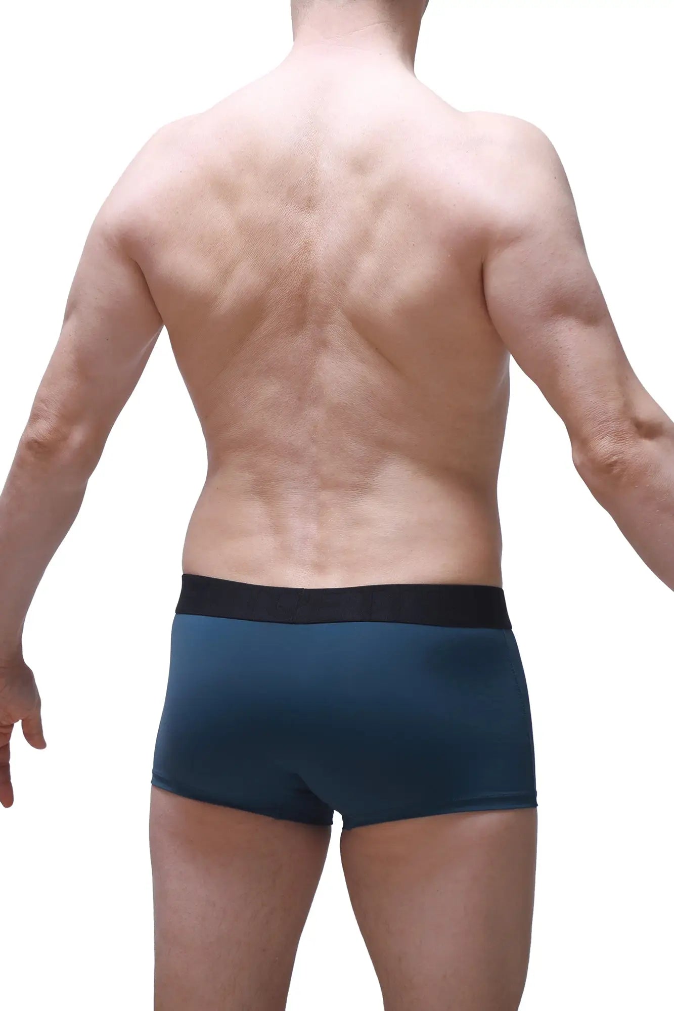 Dark teal boxer briefs with black elastic waistband prussian blue color perfect for everyday comfort