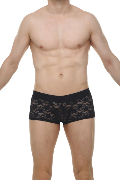 Boxer Montils lace black black lace boxer briefs with solid black waistband for stylish comfort