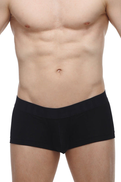 Black briefs boxer mouffy modal with smooth form-fitting fabric in solid black color for comfortable wear