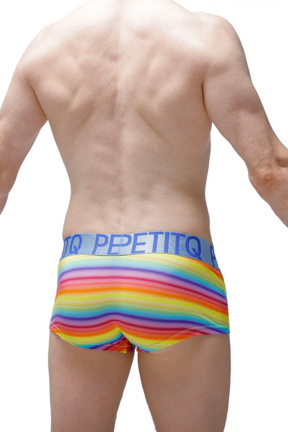 Boxer nouans andiol rainbow-striped men’s briefs with blue petitq waistband for comfortable everyday wear