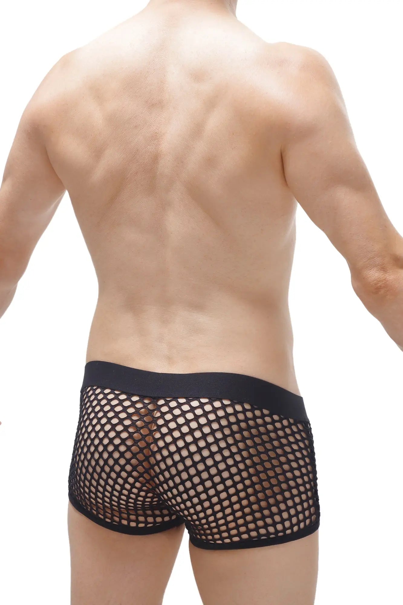Boxer olloix black mesh briefs with solid black waistband offering breathable comfort and sleek style