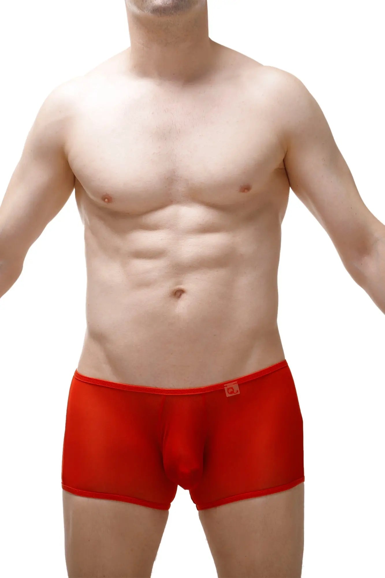 Red men’s briefs boxer ougreen net red with smooth form-fitting design and small logo on the waistband
