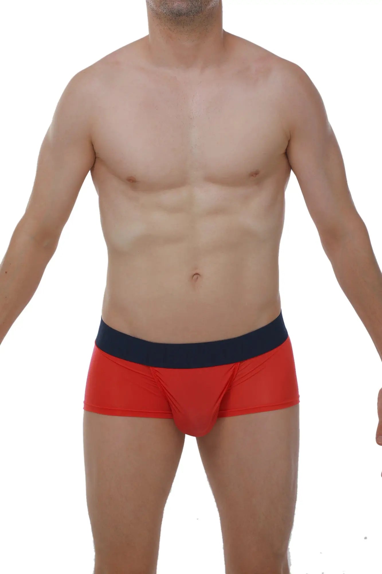 Red boxer briefs taik plum crimson with navy blue waistband designed for comfortable everyday wear