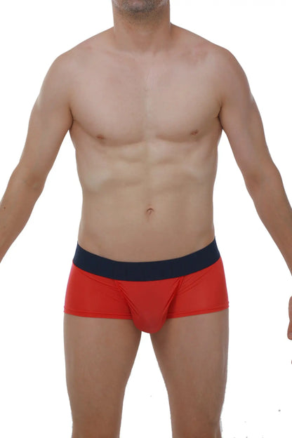 Red boxer briefs taik plum crimson with navy blue waistband designed for comfortable everyday wear