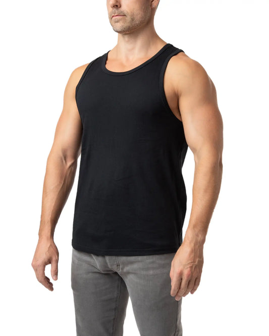 Black sleeveless tank top brandmark tank with a simple fitted design ideal for casual or athletic wear