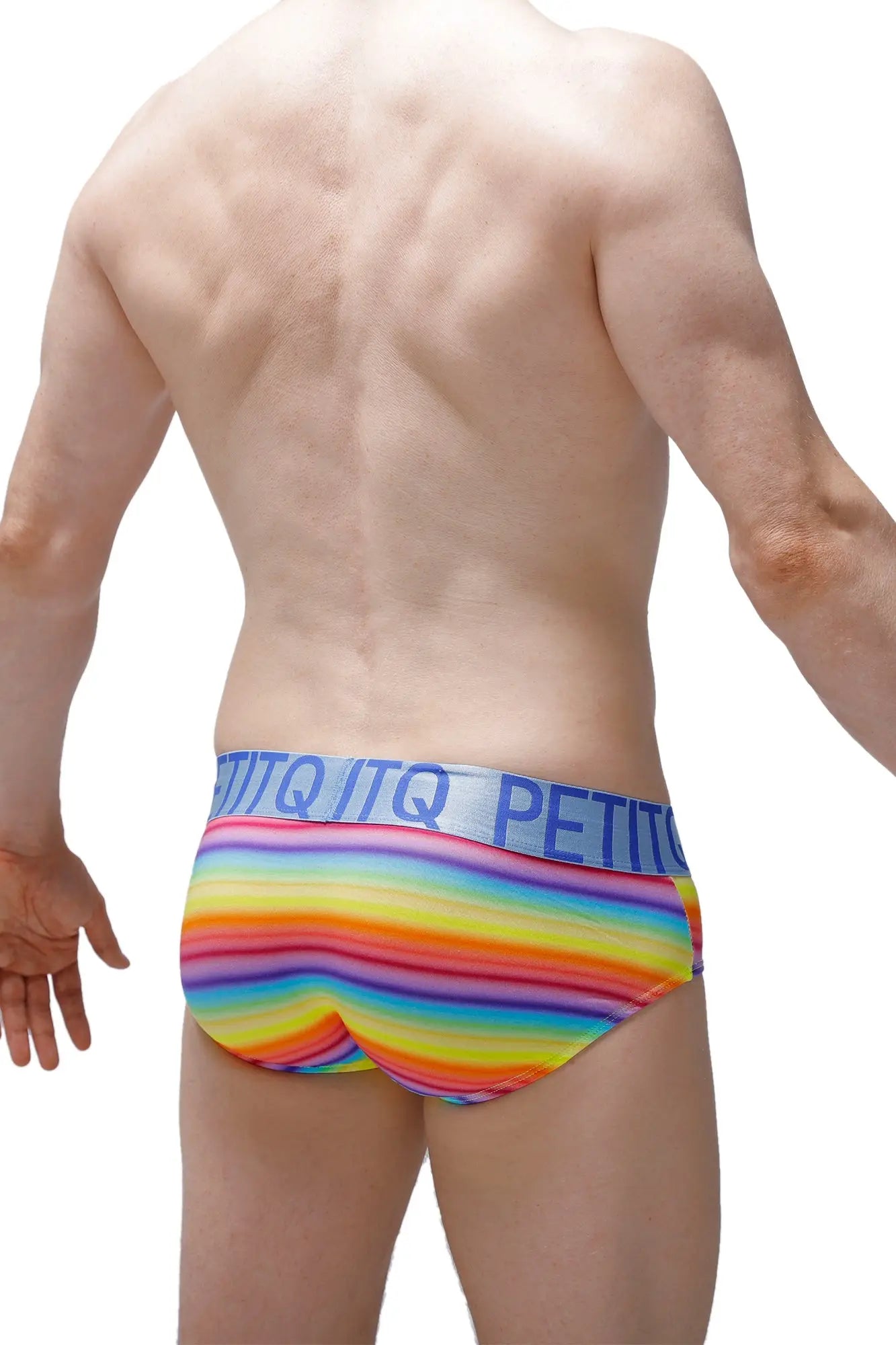 Brief biran andiol rainbow-striped men’s briefs with blue petitq elastic waistband for comfortable daily wear