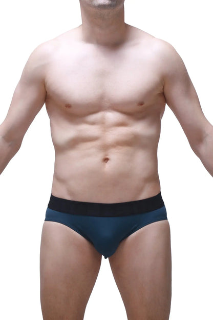 Dark blue briefs bozas blue with contrasting black waistband made from comfortable fabric for everyday wear