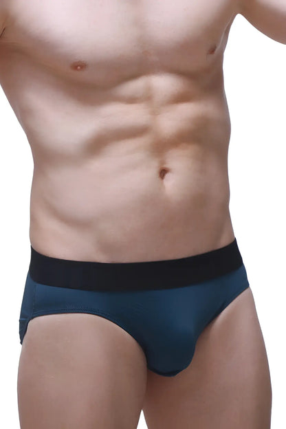 Brief bozas blue dark blue briefs with contrasting black waistband showing front side for everyday comfort